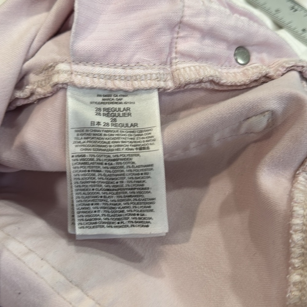 GAP 1969 Resolution True Skinny Jean Size 28R Light Pink - Picture 7 of 9